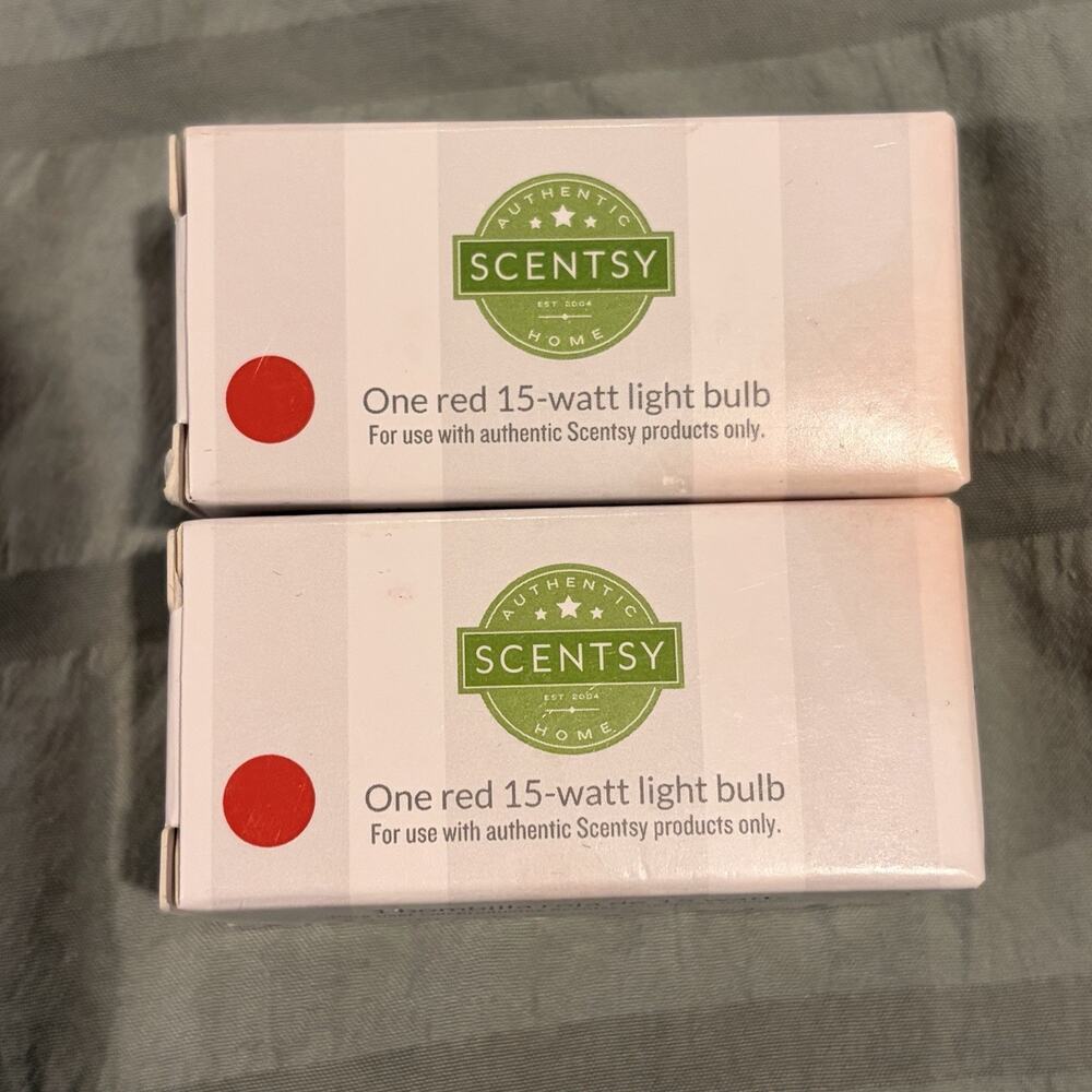 Scentsy Warmer Red Light Bulb 15 Watt Lot of 2 New In Box